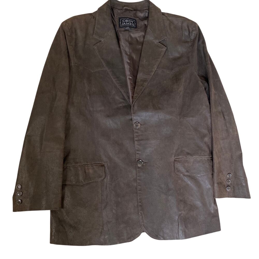 Cody James Men's Genuine Leather Western Sport Coat Blazer Jacket Brown Size 50